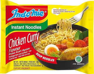 IndoMie Instant Noodles Chicken Curry Flavour, 80g (Pack of 40)