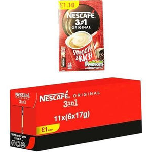 Nescafe 3in1 Instant Coffee 6 x 16g Sachets - ORIGINAL (Case of 11)