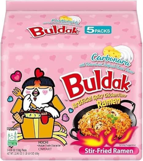 Samyang Carbonara Noodles 130g-5 Pack (Pink)