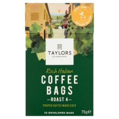 Taylors of Harrogate Rich Italian Coffee Bags 10 Enveloped Bags 75g