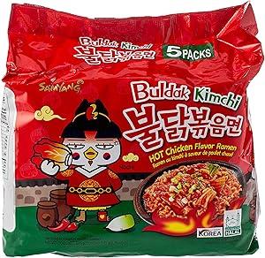 Samyang Buldak Kimchi Chicken Ramen - 140g (5 Pack) - Red & Green